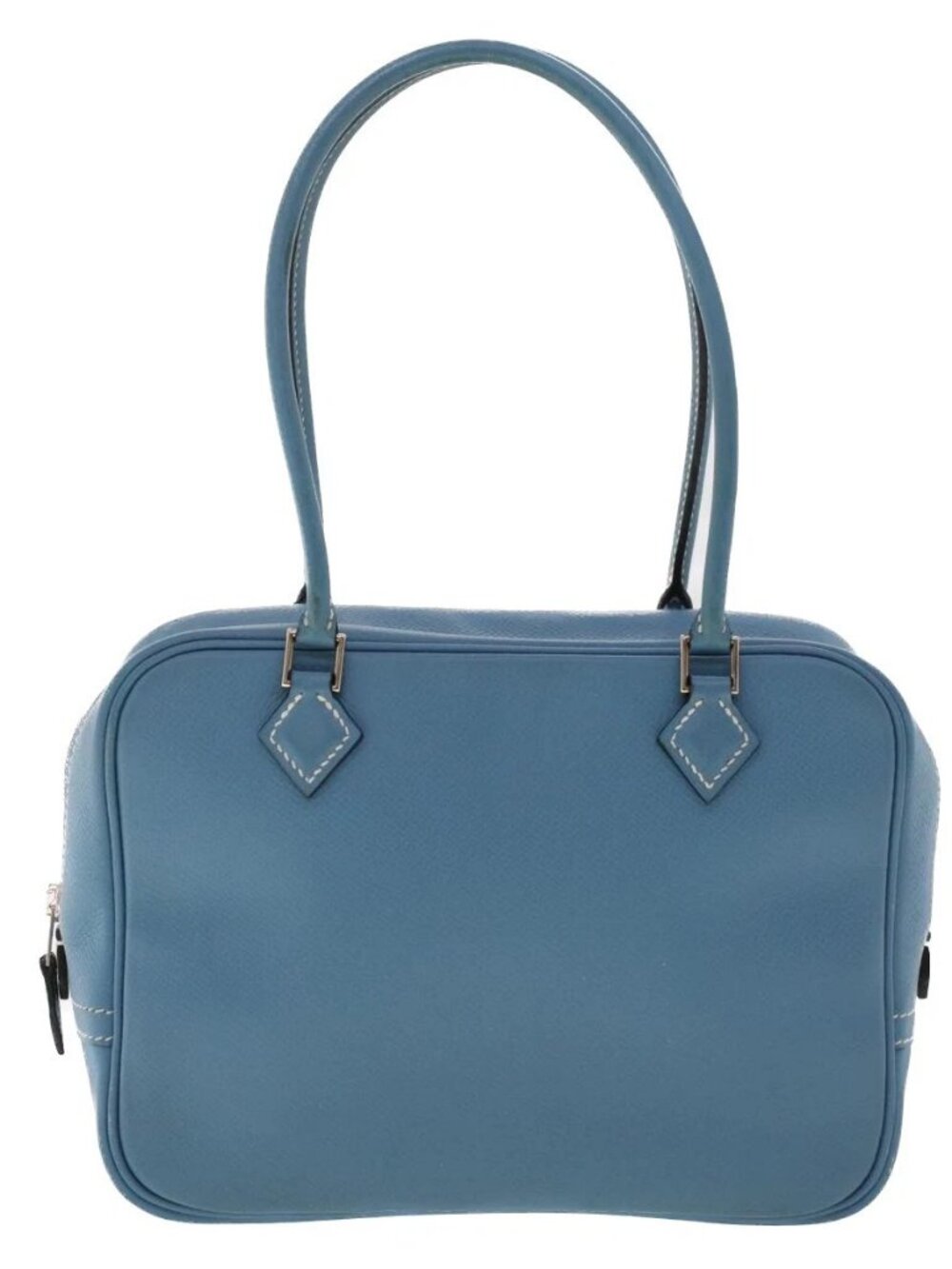HERMES Purum 20 Hand Bag Leather Light Blue Auth 49423SAM